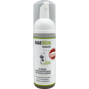 B&E KOS beauty clear/senstiv Ölfreier Reinigungsschaum für Gesicht & Körper